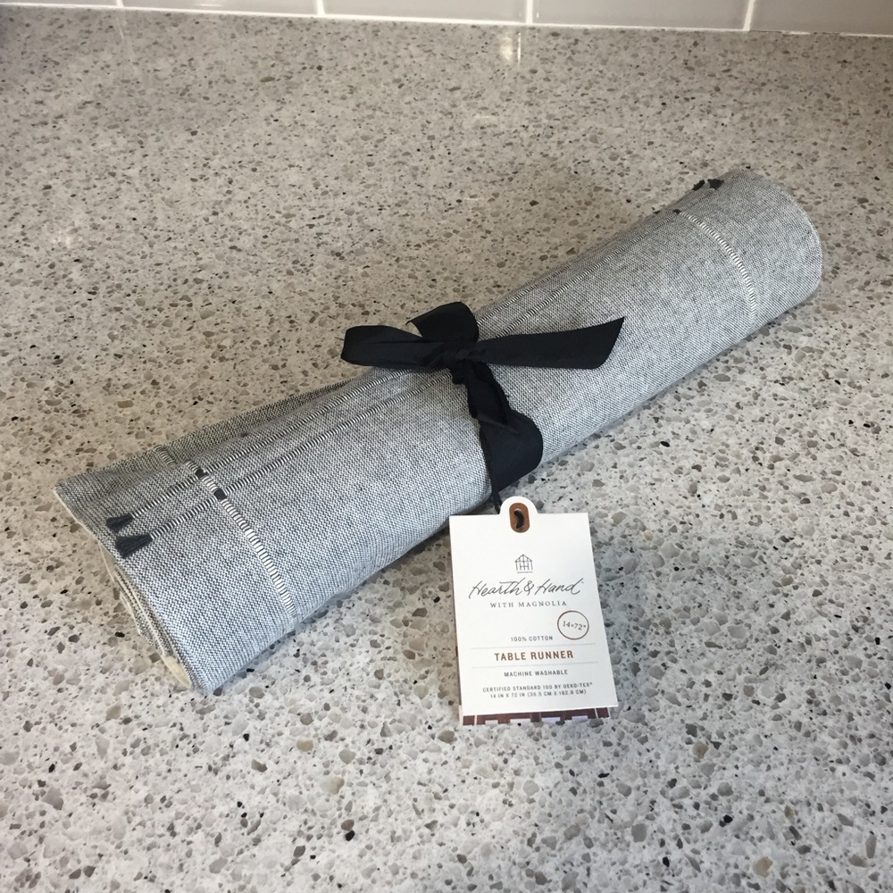 Hearth and Hand Textured Table Runner- Gray